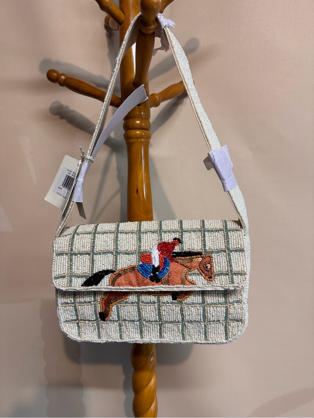 Sol and Mer Beaded Equestrian Horse Shoulder Bag - New